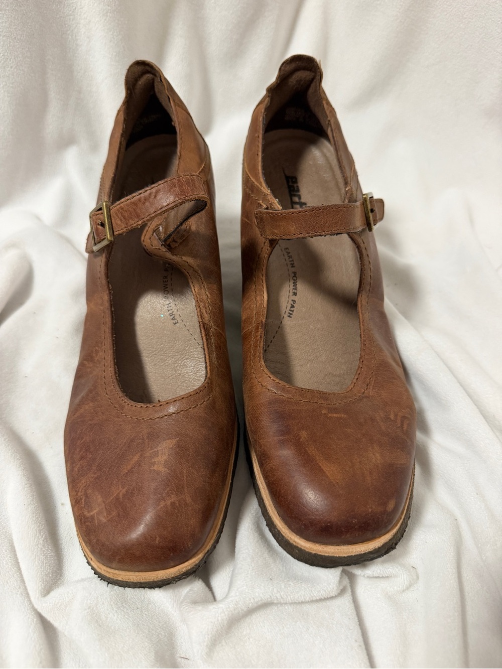 Earth Women’s Boden Leather Mary Jane Wedges size 9